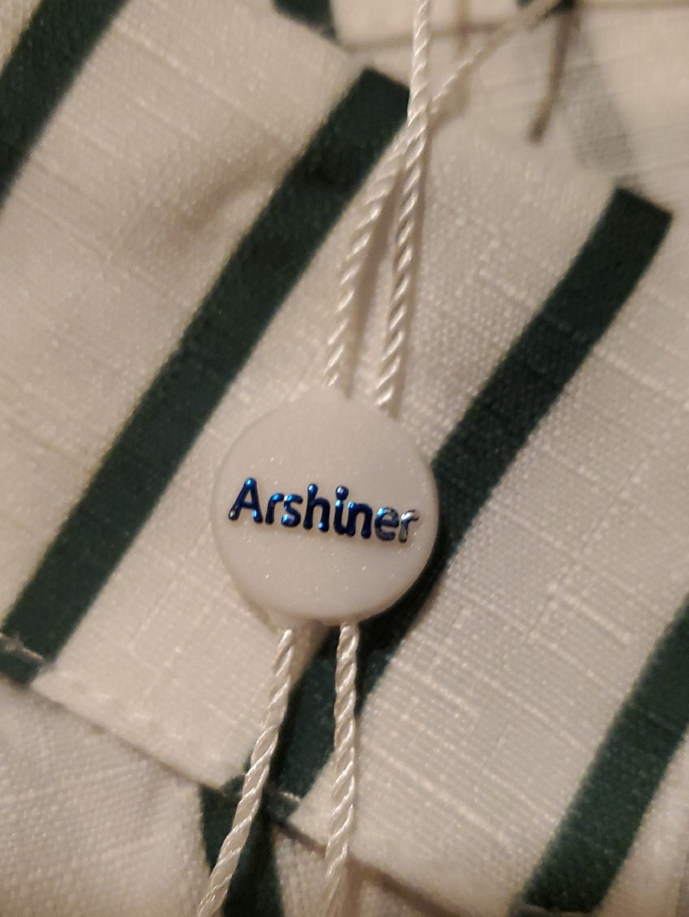 ARSHINER  NWT Striped Button-Up Shirt  in White & Dark Green Girls Size 10 - Picture 4 of 13